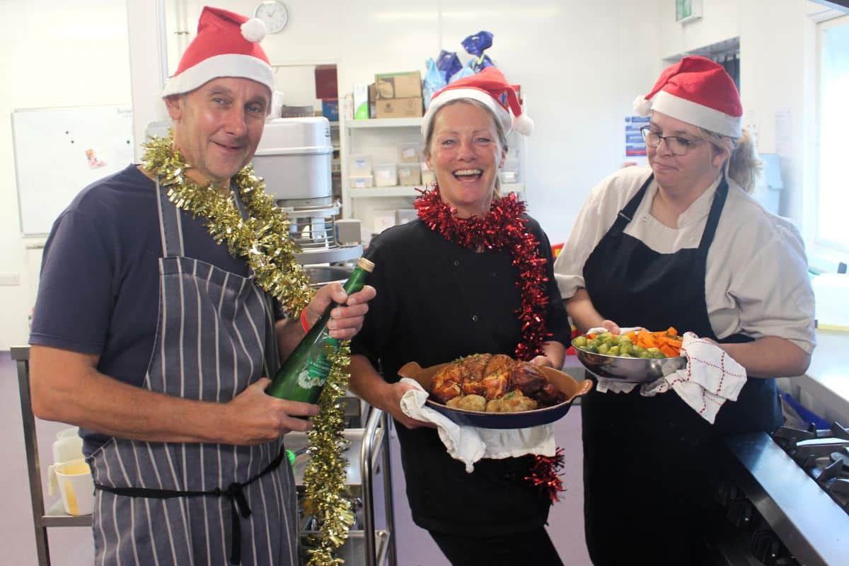 Oakhaven Kitchen team with Christmas lunch