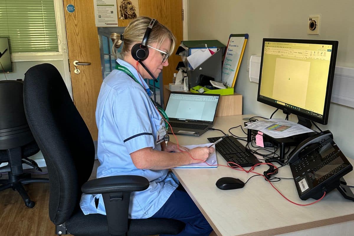 nurse on telephone
